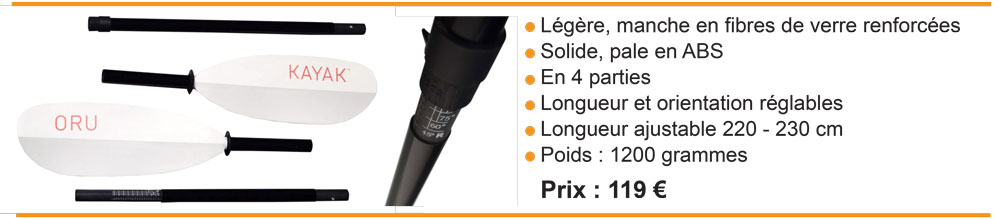 Pagaie Oru fibre de verre
