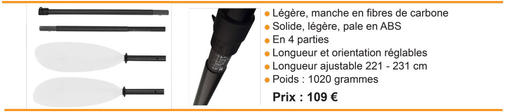 Pagaie kayak OSD manche carbone